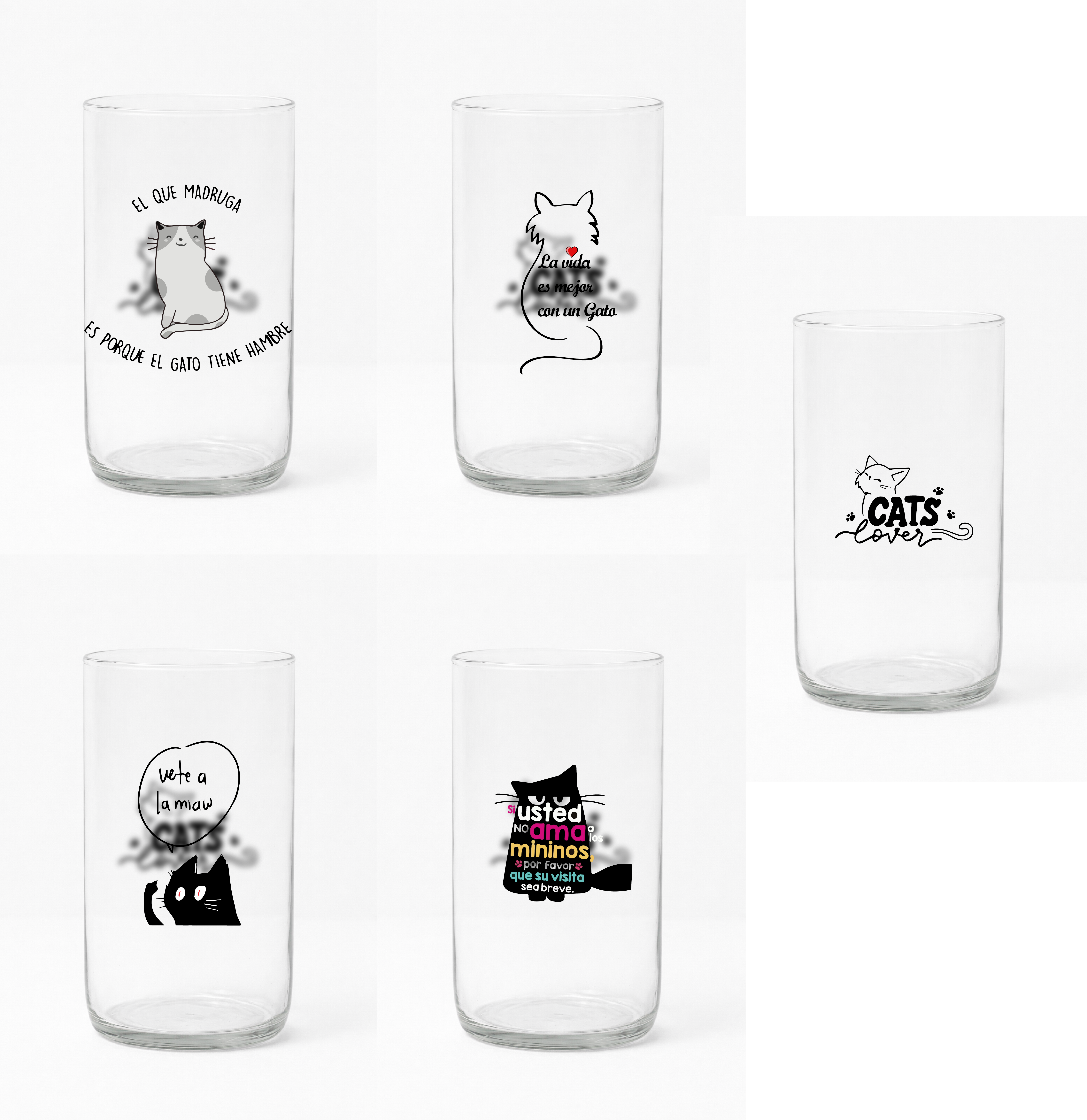 Colección Vasos Reciclados Gatos