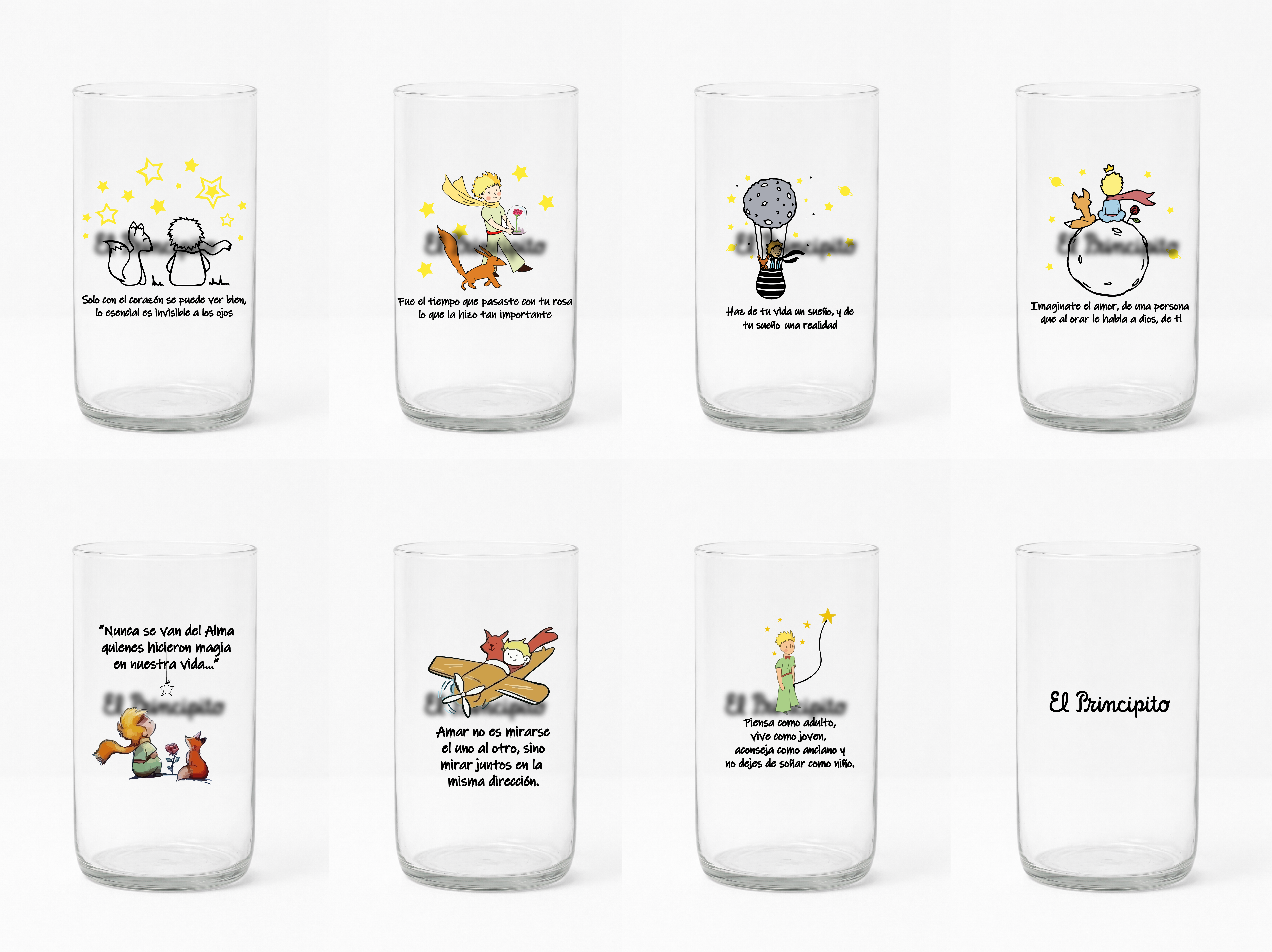 Colección Vasos Reciclados El Principito